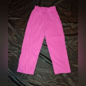 Girl's pink paper bag trousers sz 10